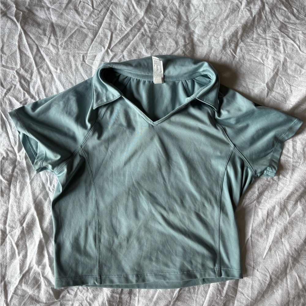 Yogalicious Seafoam V-Neck Short Sleeve Top